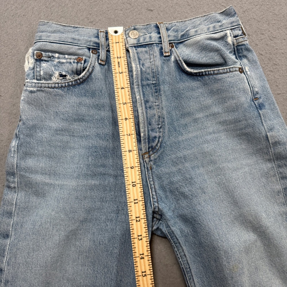 AGOLDE Wide Leg Jeans Women's 23 Blue Light Wash High Rise Button Fly Baggy Fit - Picture 7 of 10